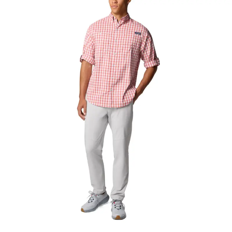 Columbia PFG Super Tamiami Shirt Men's _Nsec Red Plaid-3