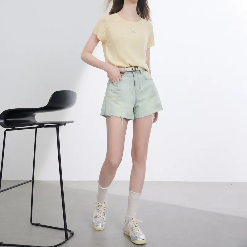 3COLOUR Denim Shorts Women's Glacier Blue-2