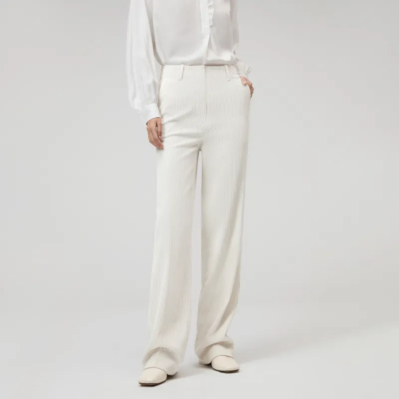 OVV Casual Pants Women's Ecru Solid Color-5