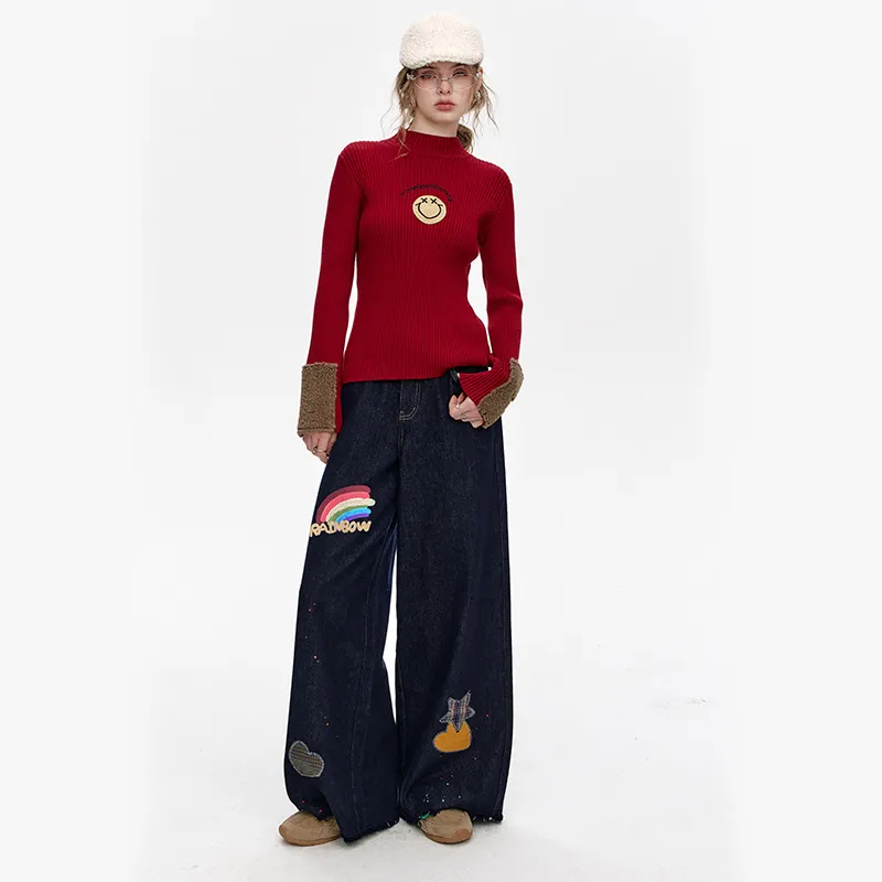 ELF SACK Jeans Women's Rainbow Denim Blue-6