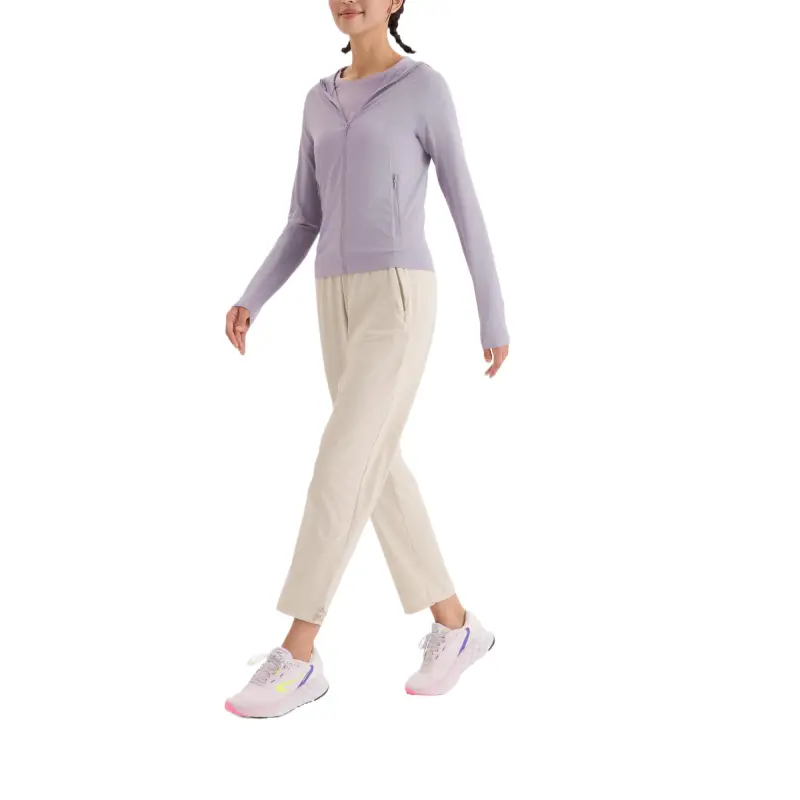 DECATHLON 500 Series Casual Pants Women's Light White Lime Gray-5