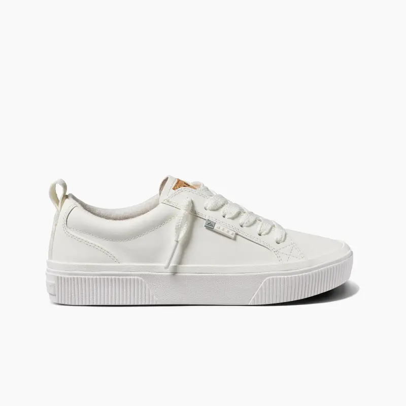 REEF Slip-Resistant Low-Top Skateboard Shoes Women's White-1