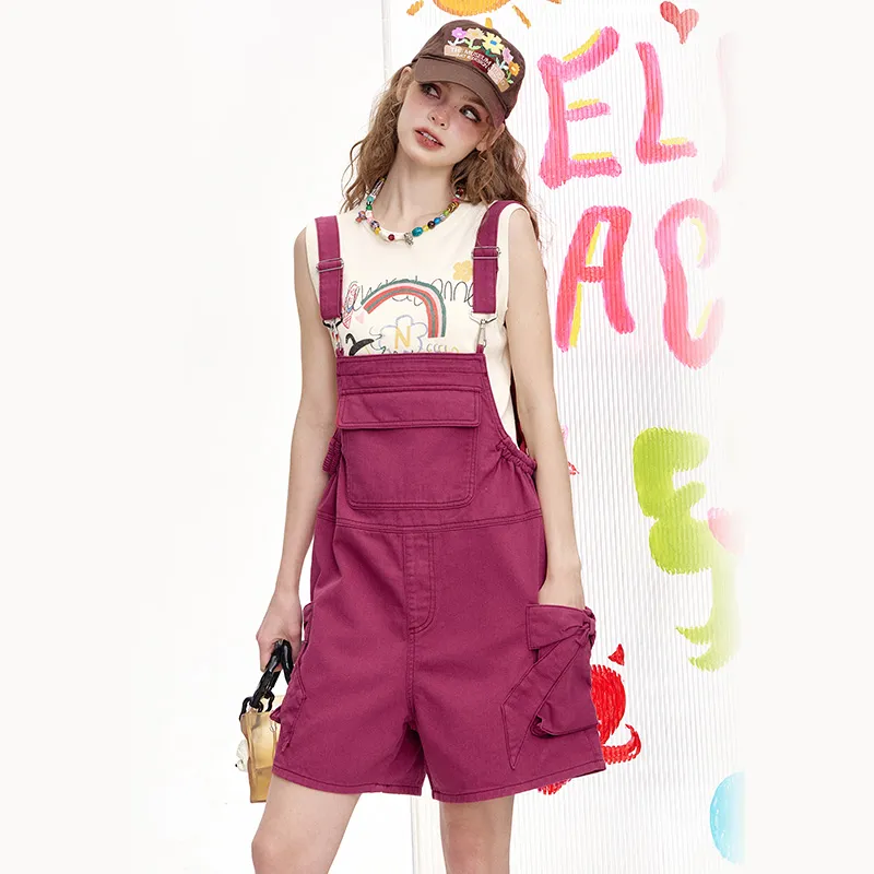 ELF SACK Cargo Shorts Women's Rusty Pink Color-1