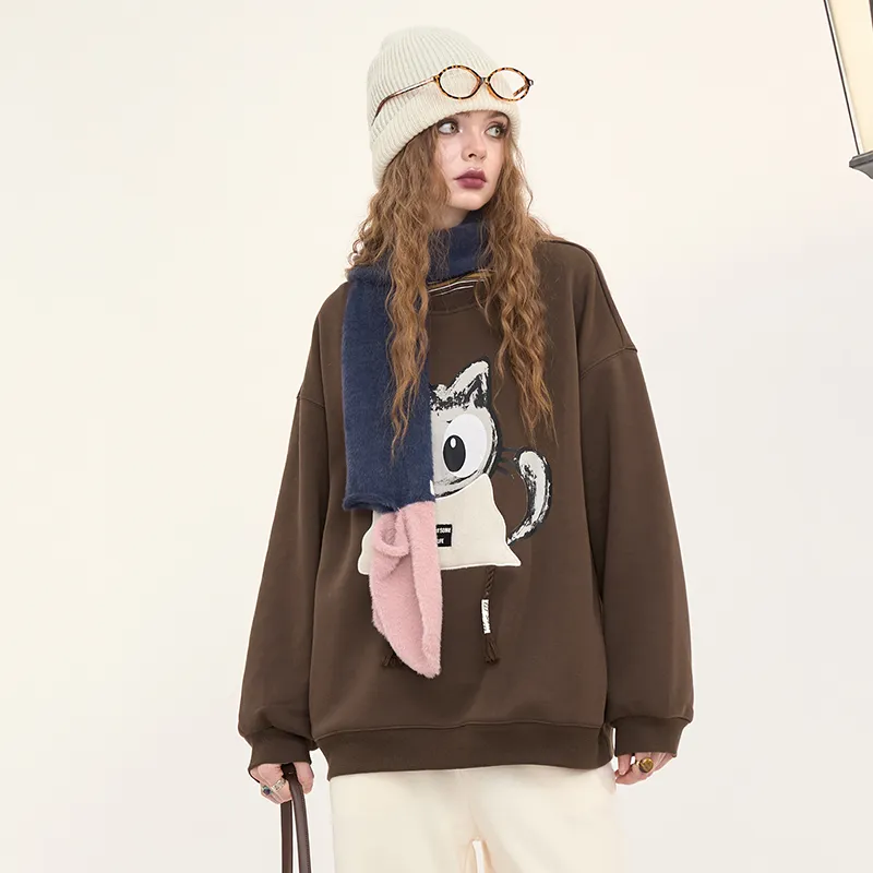 ELF SACK Sweatshirts Women's Naughty Coffee-3