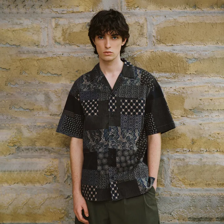 URBAN REVIVO Shirts Men Dark Blue Print-3