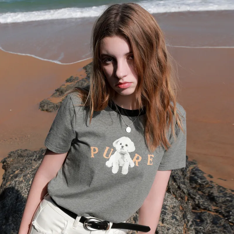 3COLOUR T Shirts Women's Elephant Gray-3