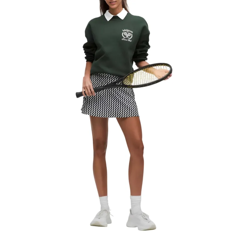 Lululemon High Rise Tennis Bottom Women's White Green Hilltop Checkerboard White Rainforest Green-2