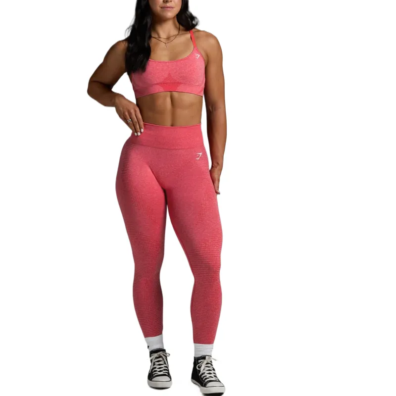 GYMSHARK Yoga Pants Women's Coral Red Mudstone-3