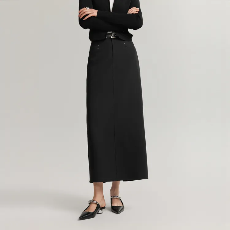 ELLE Casual Long Skirt Women's Black-6