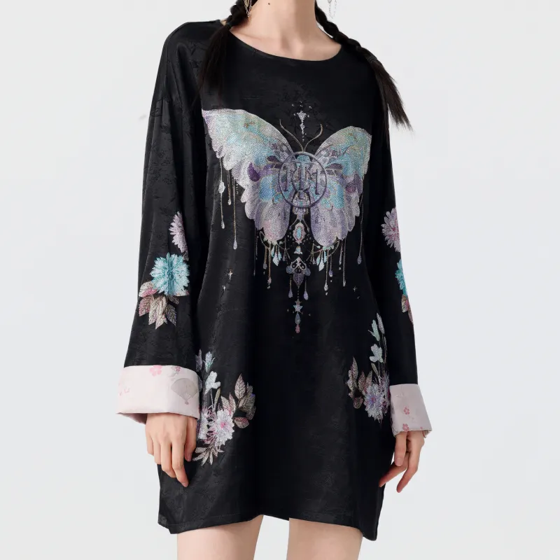 TCH Long Sleeved Dresses Women's Black-3
