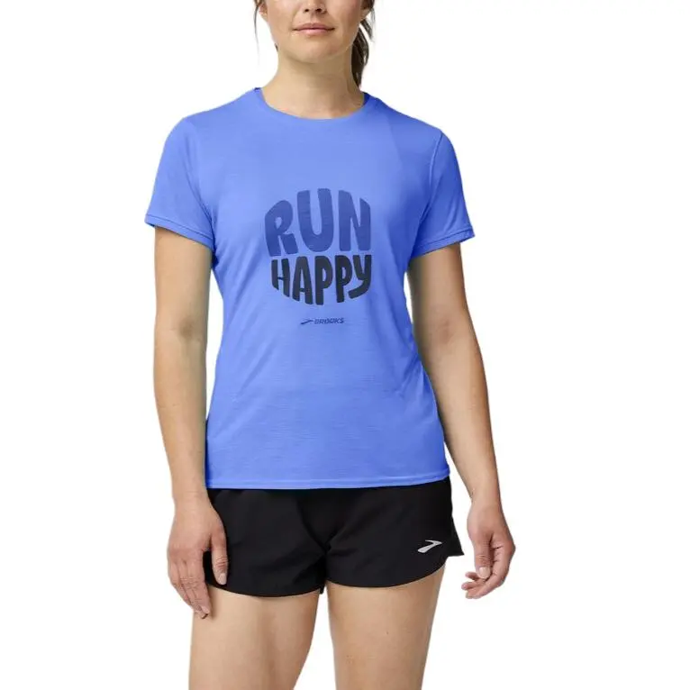 Brooks Regular T Shirt Women's Blue Bell/Happiness Running-1