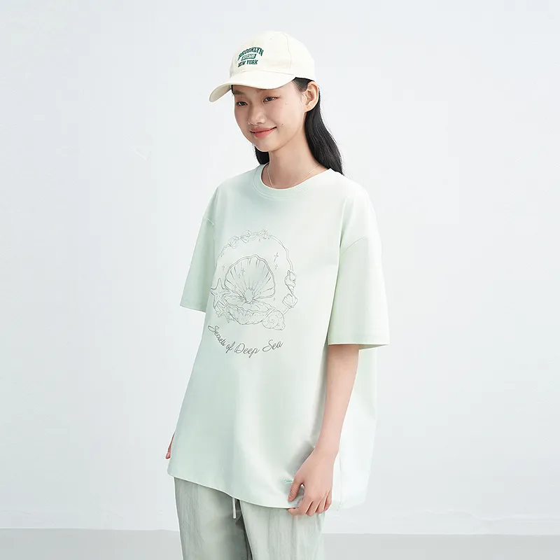 LEDIN T Shirt Women's Clear Sky Green In Stock-4