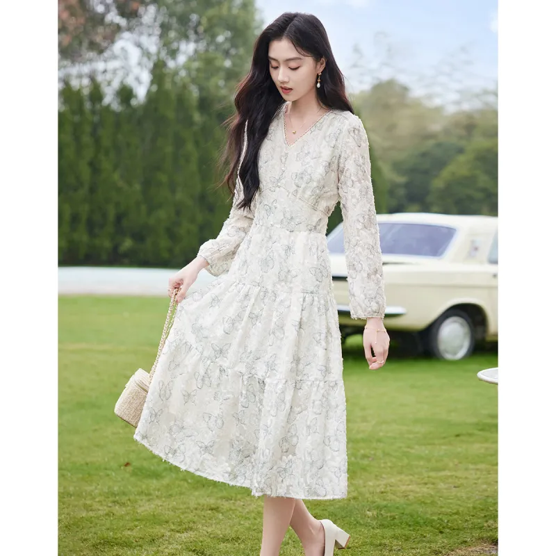 Like The Age Of Water Long Sleeved Dress Women's Multicolor-3