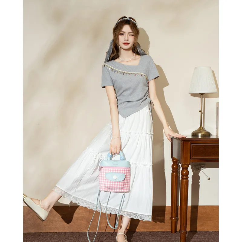 FAWENXIANGZI Skirt Set Loose Fit Women's 2 Pack-3