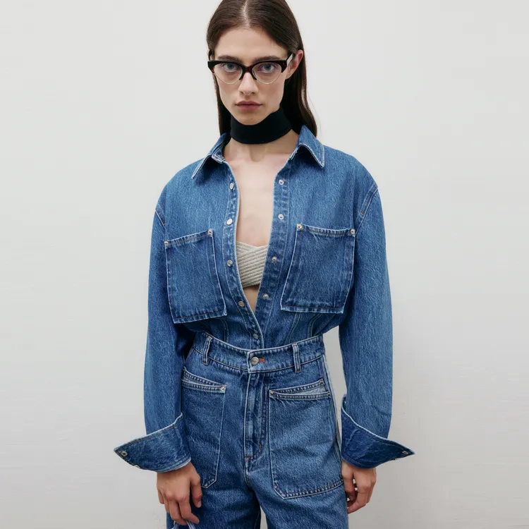 Lost In Echo Shirt Women's Denim Blue-2