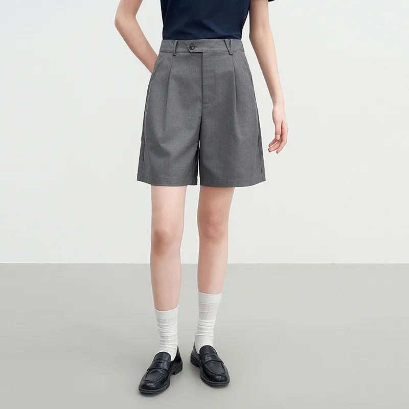 LEDIN Casual Shorts Women's Tin Gray In Stock-5