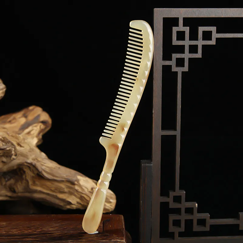 XIBI Thickened Sheep Horn Head Therapy Comb With Anti Static Styling Comb Anti Dandruff Mother's Day Comb Massage-4