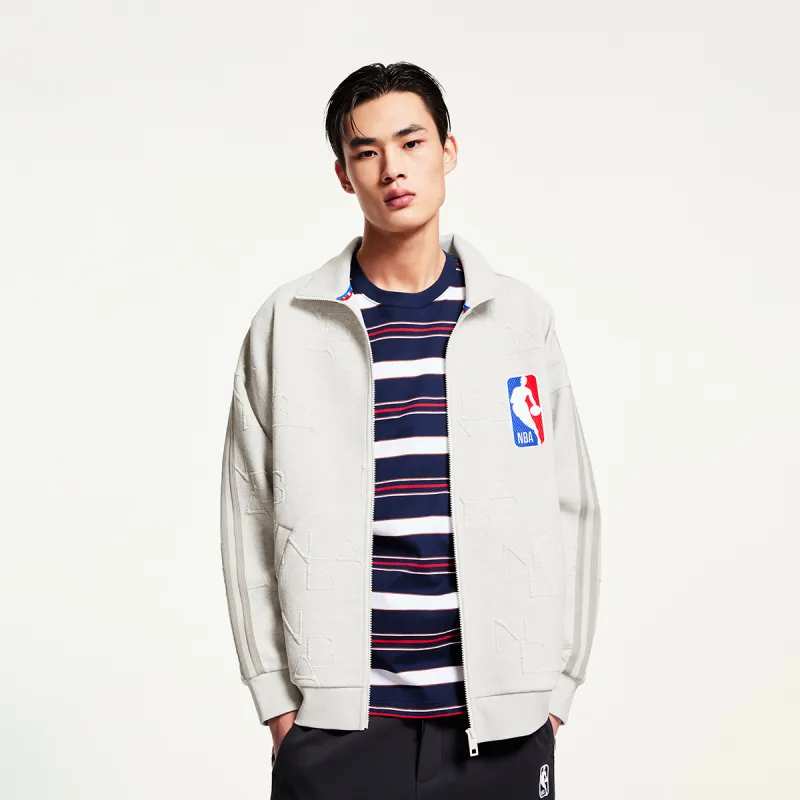 JACK JONES· JACK & JONES X NBA Co brand Sweatshirt Men's Stone Gray Heather Gray-2