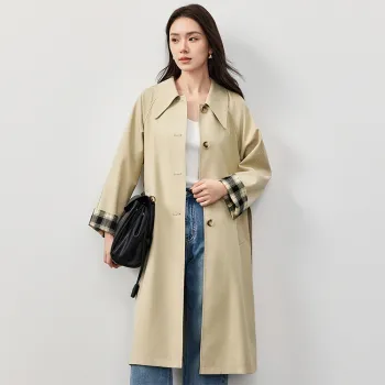 SENTUBILA Trench Coats Women's Light Khaki