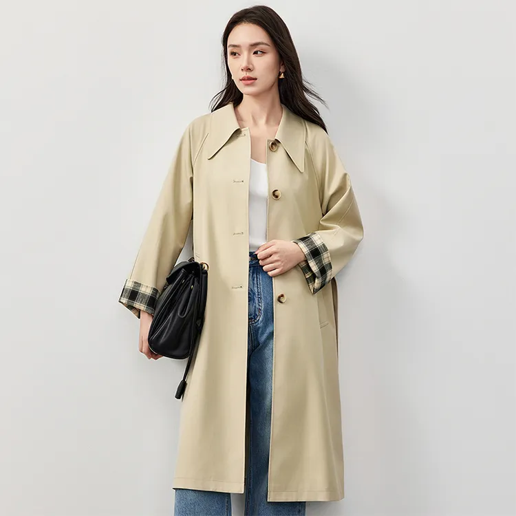SENTUBILA Trench Coats Women's Light Khaki-0