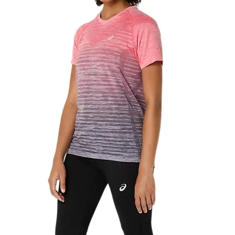 Asics Raglan Sleeve T Shirt Women's Coral Reef/Gray Purple-2