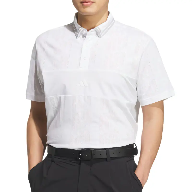 Adidas BADGE OF SPORT JACQUARD LOGO Polo Shirt Men's White-2