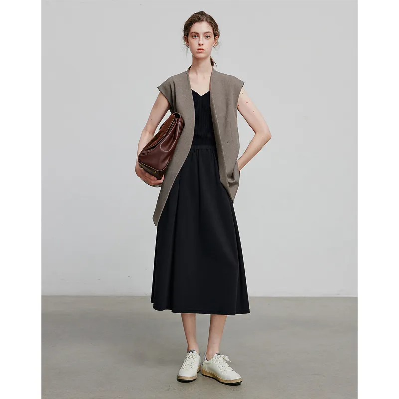 Initial Language Casual Short Skirts Women's Black-3