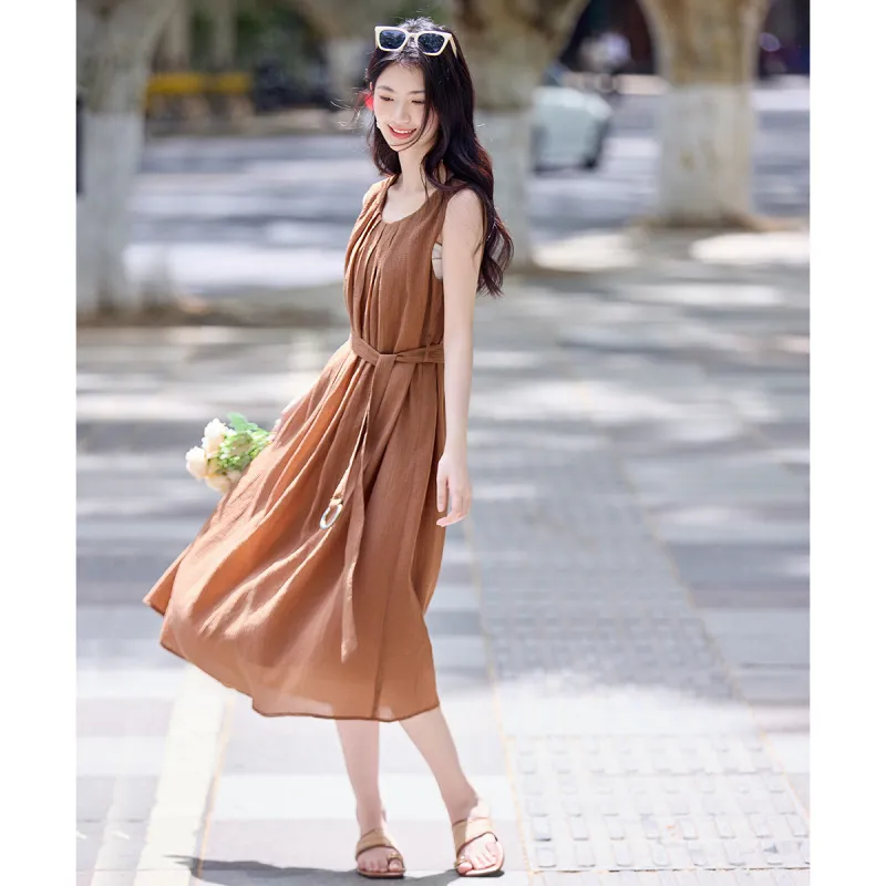 Still Quiet Summer Sleeveless Dress Women's-2