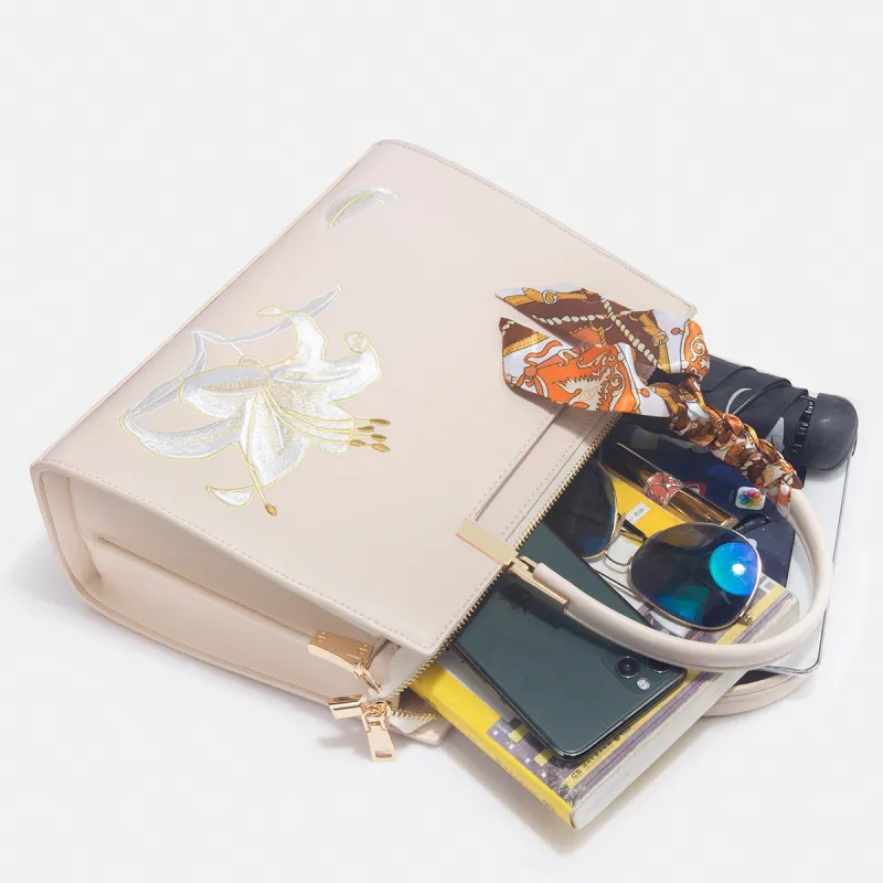 NATTY PU Crossbody Handbag Women's Lily Beige White/Peony Blue-4