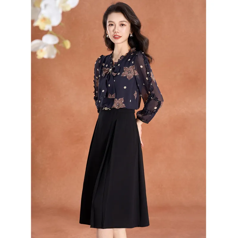 Mylan Long Sleeved Dress Cinched Waist Women's-3