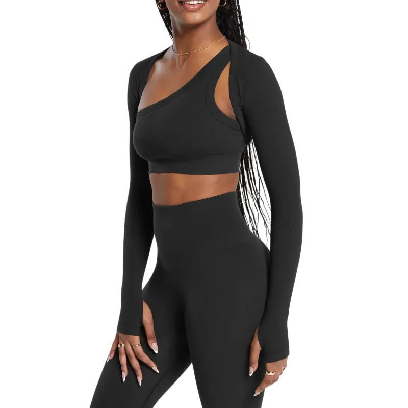 GYMSHARK Crop Top Women's Black-2