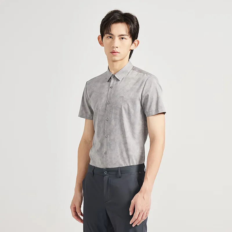 LESS IS MORE Shirt Men's Gray Green-1