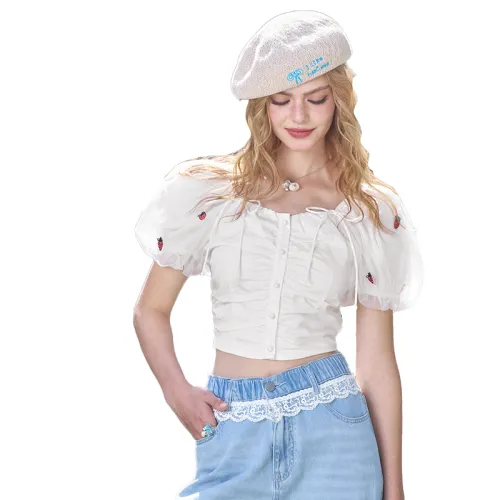 ELF SACK Shirt Women's Strawberry White