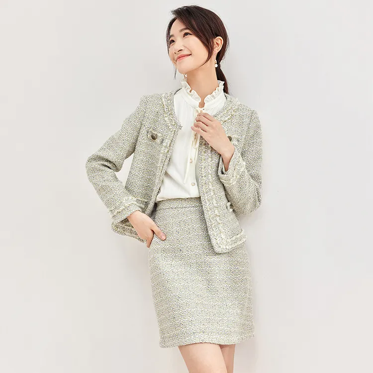 SENTUBILA Skirt Set Women's Light Gray-3