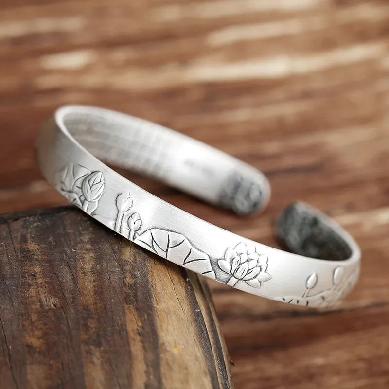 FUYUFU 999 Fine Silver Sterling Silver Bangle Unisex-2