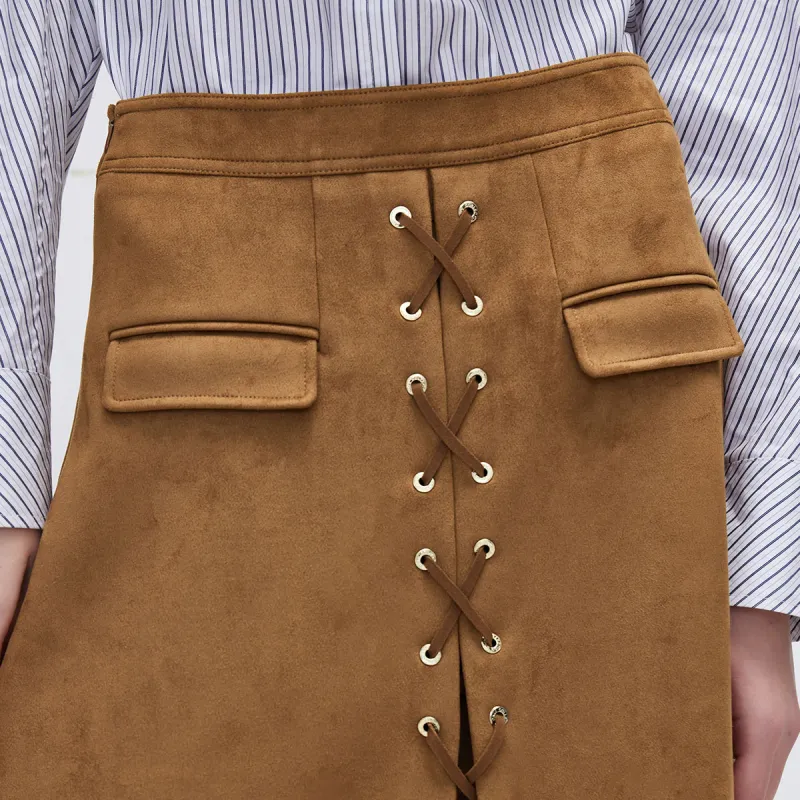 ONLY Denim Long Skirts Women's E13 Tobacco Brown-5