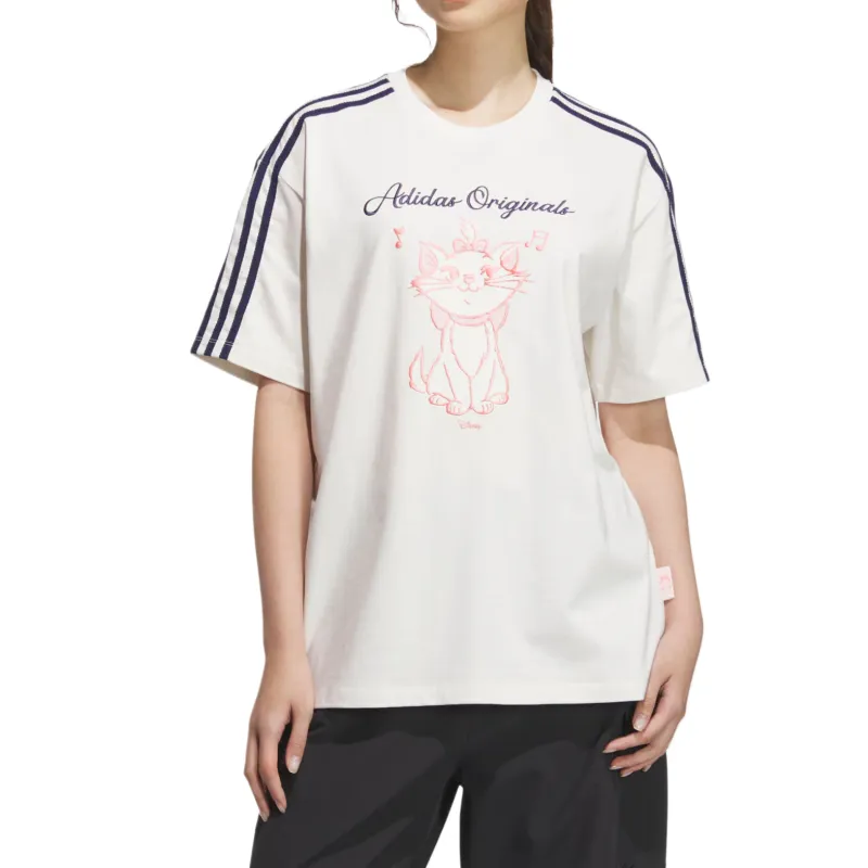 Adidas Originals x Disney Drop Shoulder Sleeve T Shirt Women's White-1