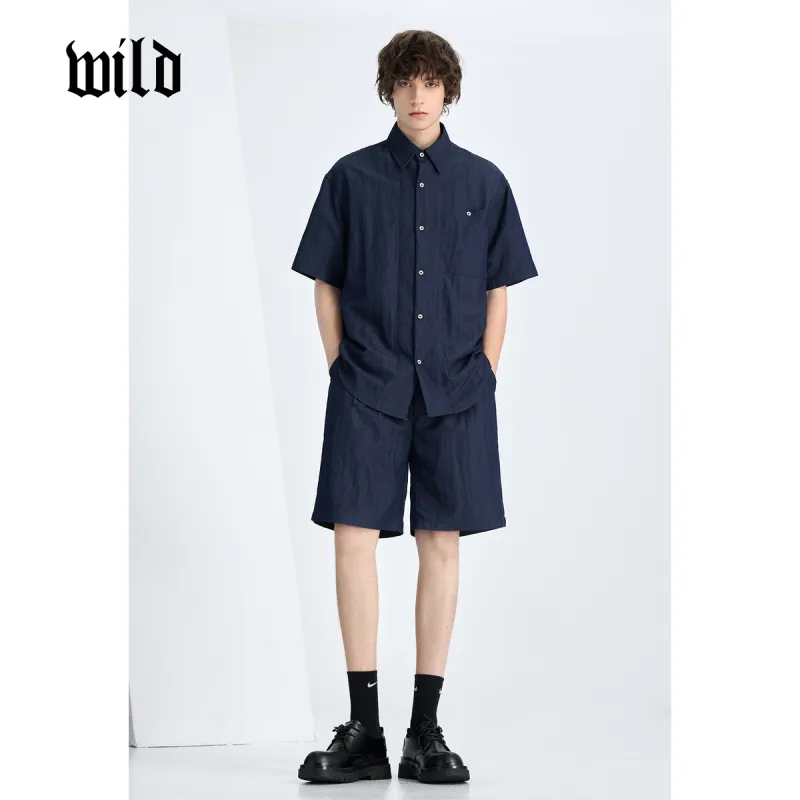 WILD LEADER Shirts Men Blue[CW51585A67]-3