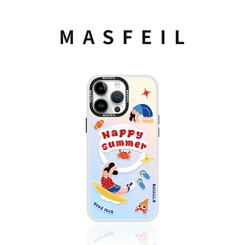 Marsfield Acrylic Material Laser Magnetic Case Active Girl Phone Cases Compatibility Apple 16/15/14/13 Pro/Pro Max-1