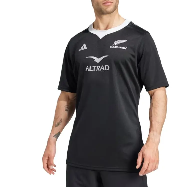 Adidas Free Shipping With AdiClub Black Ferns Rugby Home Jersey-3