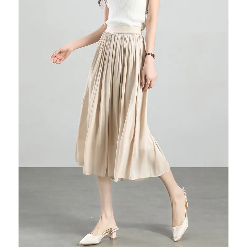 Still Quiet Casual Long Skirt Women's Iridescent Apricot-1