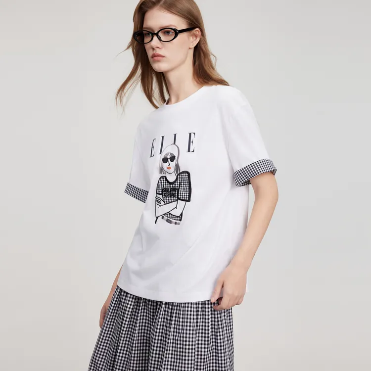 ELLE T Shirts Women's White-4