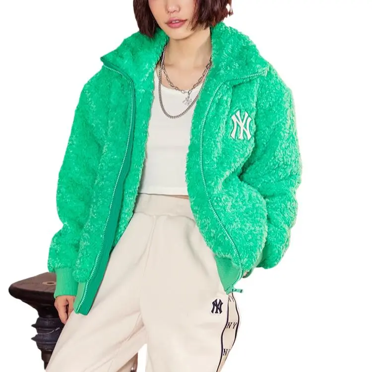 MLB New York Yankees Velvet feel Coat Women's Green-2