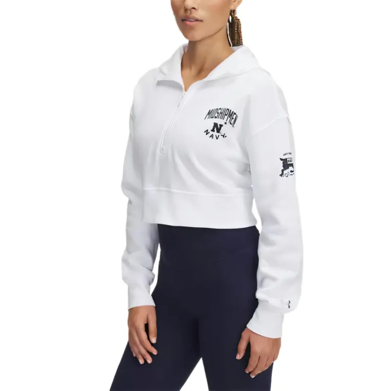 Under Armour Rival FleeceCollegiate Crop Top Women's White-1