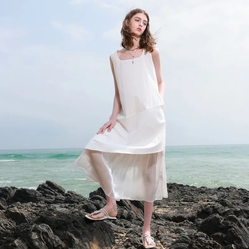 3COLOUR Sleeveless Dress Women's Cloud White-4