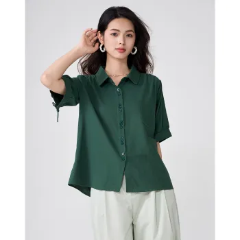 Love Elaine Shirt Loose Fit Women's Green