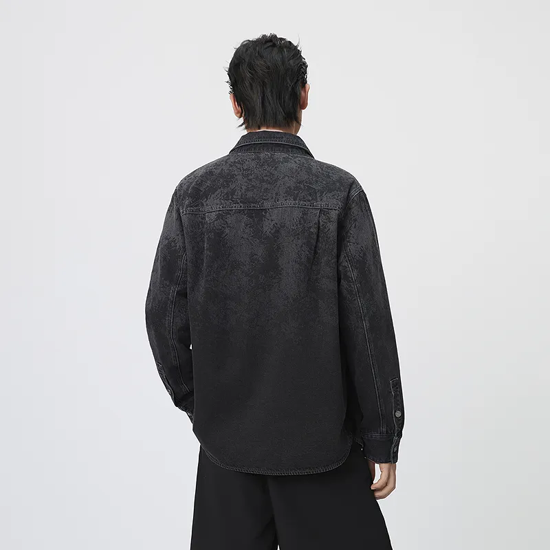 GXG Coat Long Sleeved Shirt Men's Black Gray-2