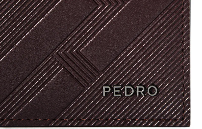 PEDRO Cow Leather Wallet Men's Black/Dark Umber-9