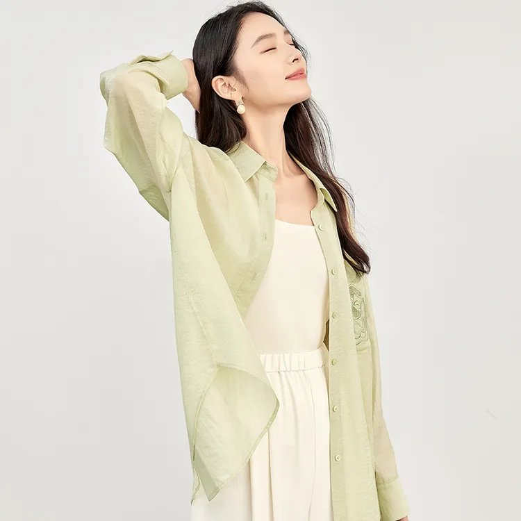 SENTUBILA Shirt Women's Tender Shoot Yellow-2