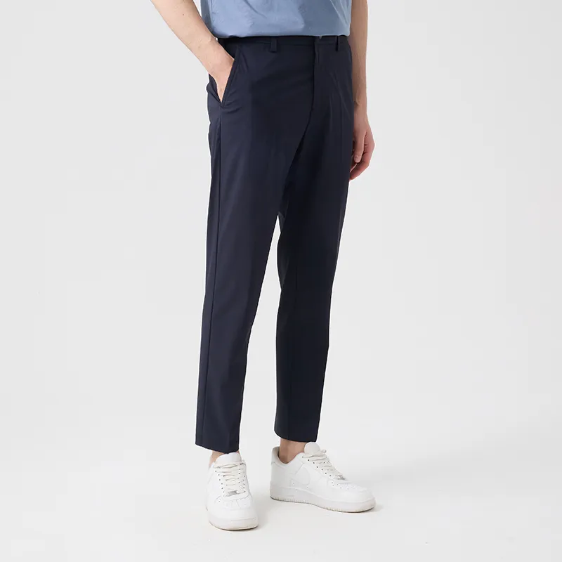 DIDIBOY Casual Pants Men Navy Blue-2